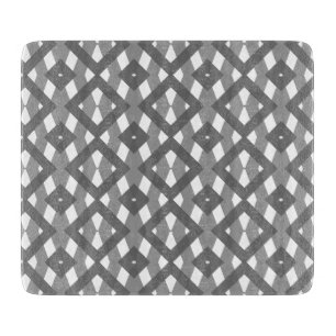 Tabla De Cortar Diamantes negros, blancos y grises