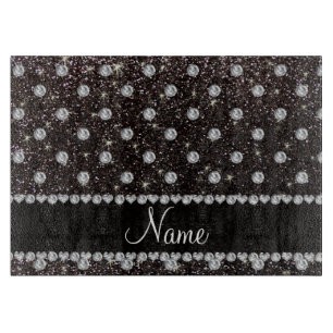 Tabla De Cortar Diamantes negros conocidos personalizados del