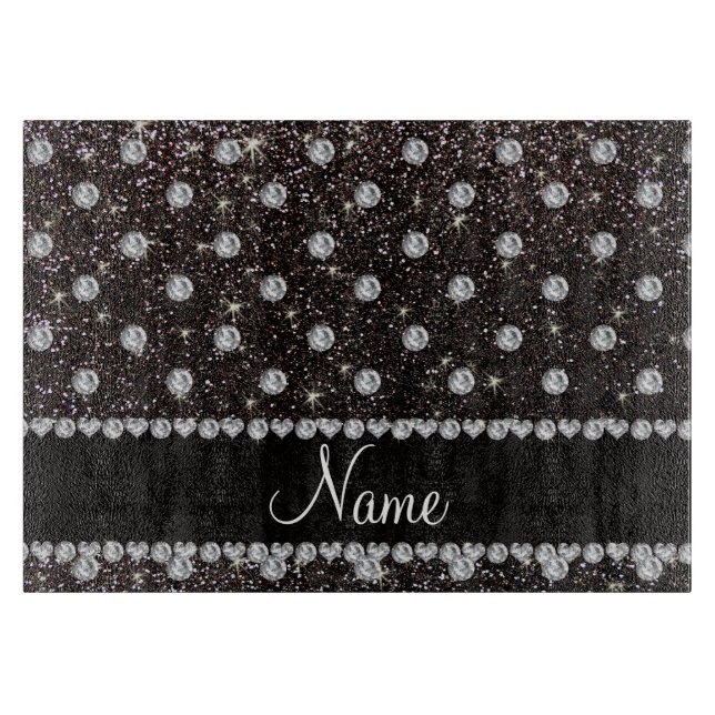 Tabla De Cortar Diamantes negros conocidos personalizados del (Anverso)