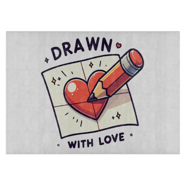 Tabla De Cortar Dibujando con amor (Anverso)