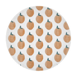 Tabla De Cortar Dibujo a mano de fruta naranja melocotón lindo    