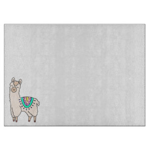 Tabla De Cortar dibujo de animales personalizados de llama feliz s