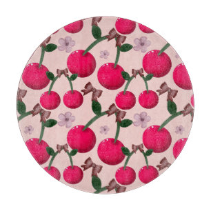 Tabla De Cortar Dibujo de cereza roja linda 