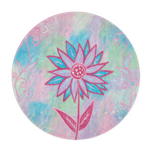 Tabla De Cortar Dibujo de Flor Pastel Adorable