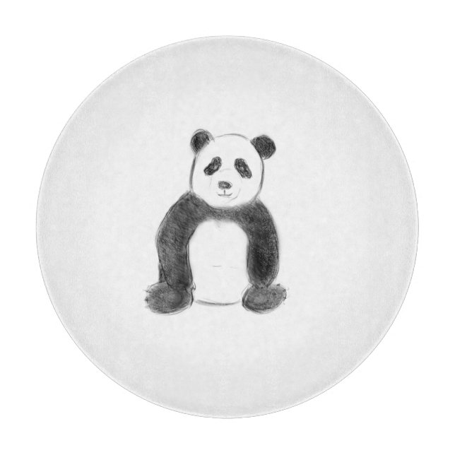 Tabla De Cortar Dibujo de panda blanco y negro lindo (Anverso)