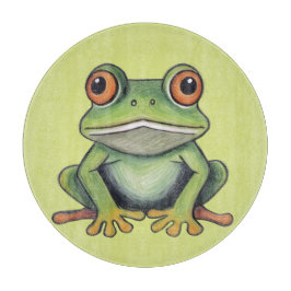 Tabla De Cortar Dibujo de rana con lápiz de color