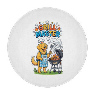 Tabla De Cortar Dibujo divertido de un Golden Retriever maestro de