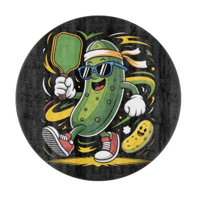 Tabla De Cortar Dill pickle jugando pickleball (Anverso)