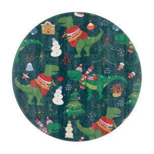 Tabla De Cortar Dinosaur T-Rex: Navidades Año Nuevo.