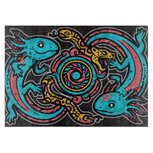 Tabla De Cortar Dios Azteca Xolotl Luchando Arte Tribal de Batalla