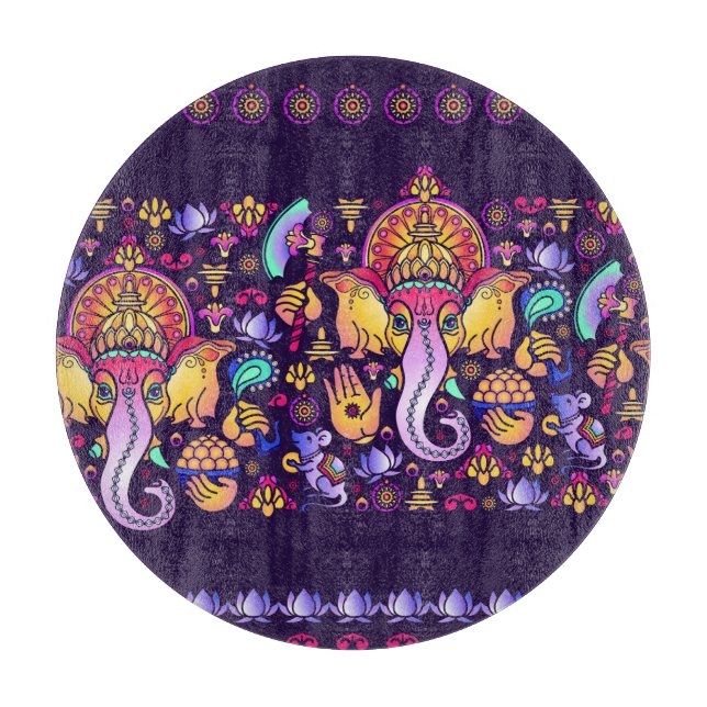 Tabla De Cortar Dios hindú Ganesh: Festivo sin costuras (Anverso)