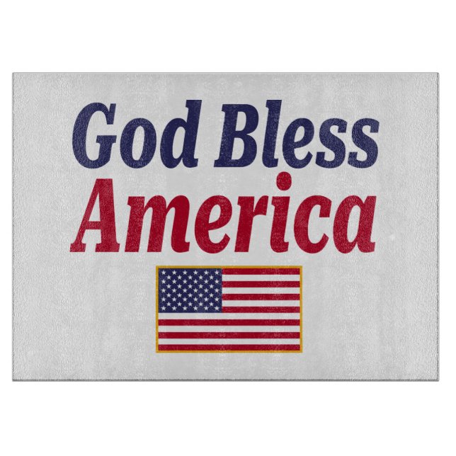 Tabla De Cortar Dios Patriótico bendiga a Estados Unidos (Anverso)
