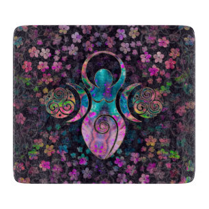 Tabla De Cortar Diosa Luna Triple con triskele