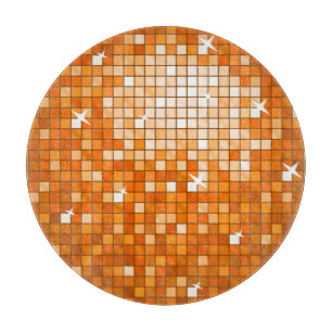 Tabla De Cortar Disco Tiles Naranja tablero de corte redondo