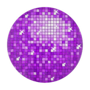 Tabla De Cortar Disco Tiles Purple tablero de corte redondo