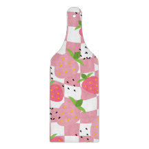 Diseño a cuadros de fresas de cocina rosa Guay