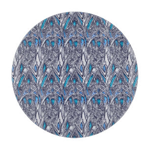 Tabla De Cortar Diseño abstracto bleu y Verde azulado