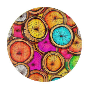 Tabla De Cortar Diseño abstracto de rebanada de coco vibrante