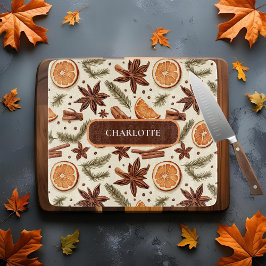 Tabla De Cortar Diseño acogedor de especias - Nombre personalizado