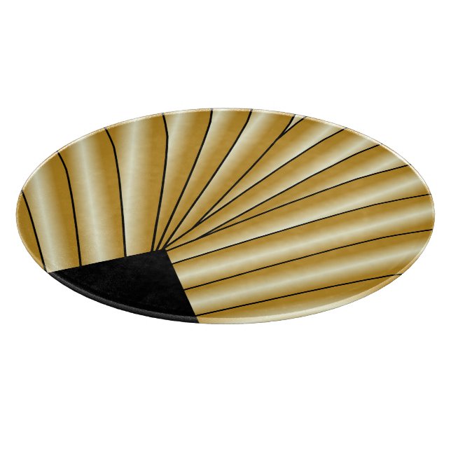 Tabla De Cortar Diseño Art Deco de Oro (Borde)