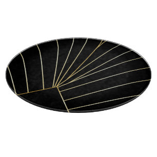 Tabla De Cortar Diseño Art Deco Negro