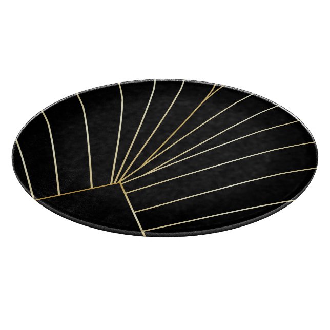 Tabla De Cortar Diseño Art Deco Negro (Borde)