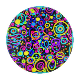 Tabla De Cortar Diseño artístico del patrón de neón vibrante