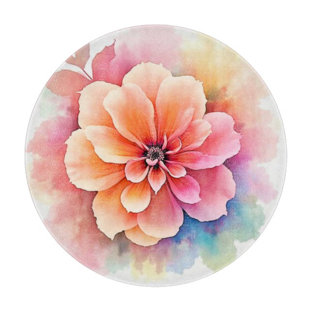 Tabla De Cortar Diseño artístico floral revelado (Anverso)