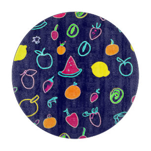 Tabla De Cortar Diseño colorido de Fantasia Fruta