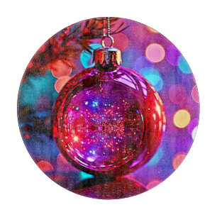 Tabla De Cortar Diseño de adorno navideño de neón vibrante