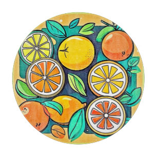 Tabla De Cortar Diseño de Arte de Frutas Cítricas