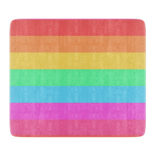 Tabla De Cortar Diseño de bandas de color de arcoiris Pastel