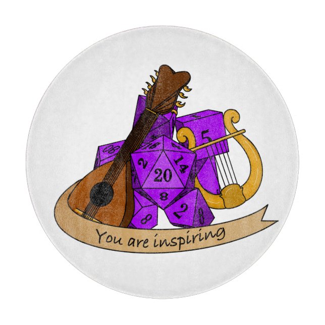 Tabla De Cortar Diseño de Bard Dice (Anverso)