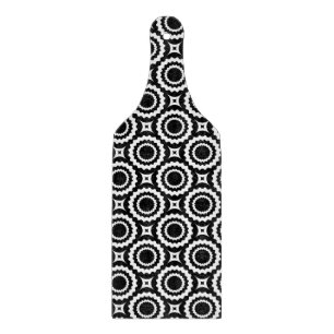 Tabla De Cortar Diseño de círculos zigzag blancos y negros lindos