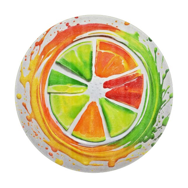 Tabla De Cortar Diseño de Citrus Splash (Anverso)