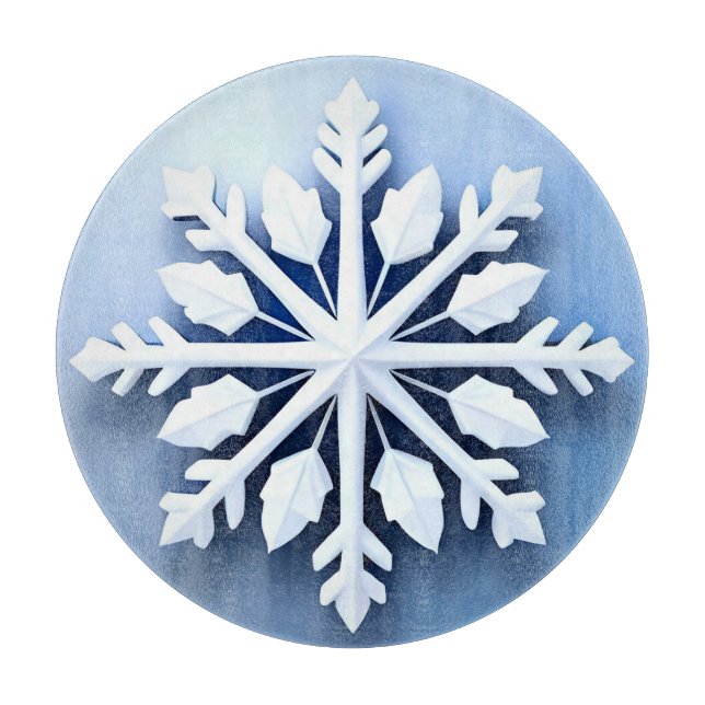 Tabla De Cortar Diseño de copo de nieve 3D elegante (Anverso)