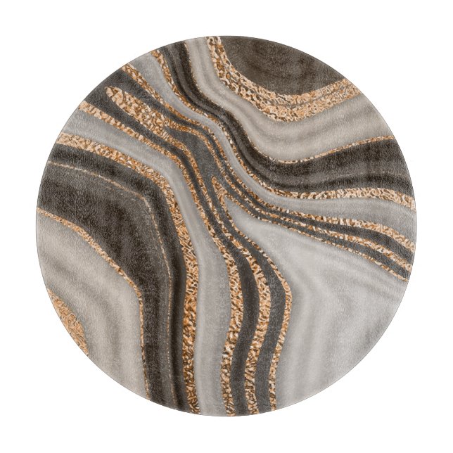 Tabla De Cortar Diseño de cosecha de oro marrón (Anverso)