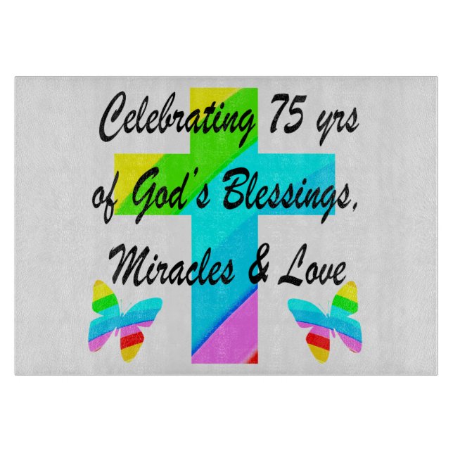 TABLA DE CORTAR DISEÑO DE CUMPLEAÑOS 75 PERSONALIZADO CON AMOR (Anverso)