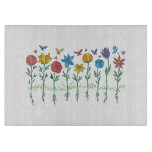 Tabla De Cortar Diseño de flores en crecimiento