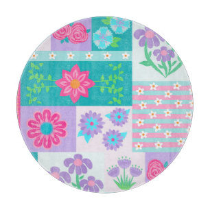 Tabla De Cortar Diseño de flores vibrantes en flor