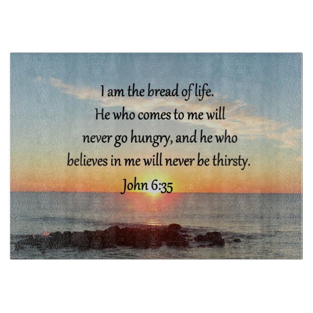 TABLA DE CORTAR DISEÑO DE FOTOS DE JOHN 6:35 SUNRISE (Anverso)