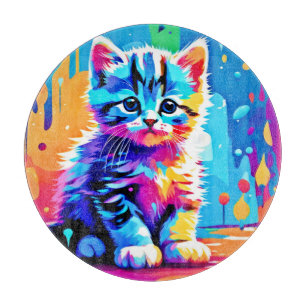 Tabla De Cortar Diseño de gatitos coloridos