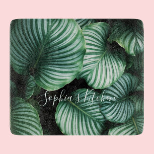 Tabla De Cortar Diseño de hoja grande y elegante, nombre o texto