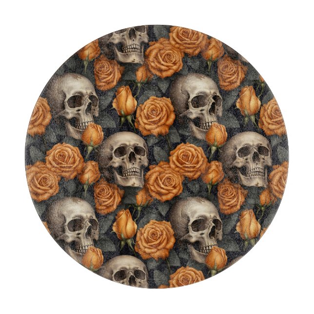 Tabla De Cortar Diseño de la serie Skull and Rosas 11 (Anverso)