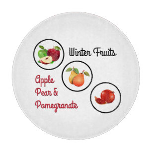 Tabla De Cortar Diseño de manzana, pera y granada