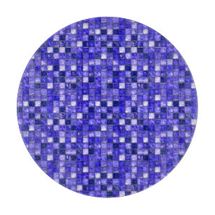 Tabla De Cortar Diseño de mosaico azul abstracto con texturas bril