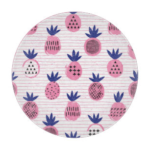 Tabla De Cortar Diseño de niños de piña, patrón vintage.
