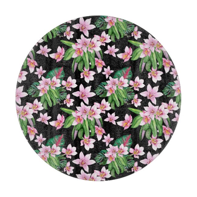 Tabla De Cortar Diseño de orquídeas en acuarela 27 (Anverso)