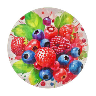 Tabla De Cortar Diseño de pantalla Berry Splash en verano