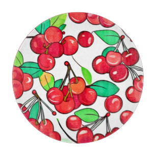 Tabla De Cortar Diseño de Patrón de Cereza